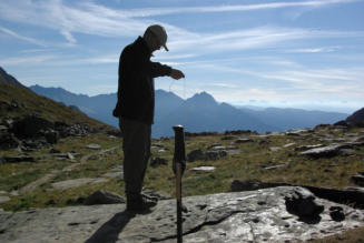 Peilung zum Horizont mit Schnur und/ oder Stab